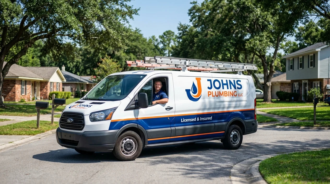 Johns Plumbing LLC service van in Slayton, MN