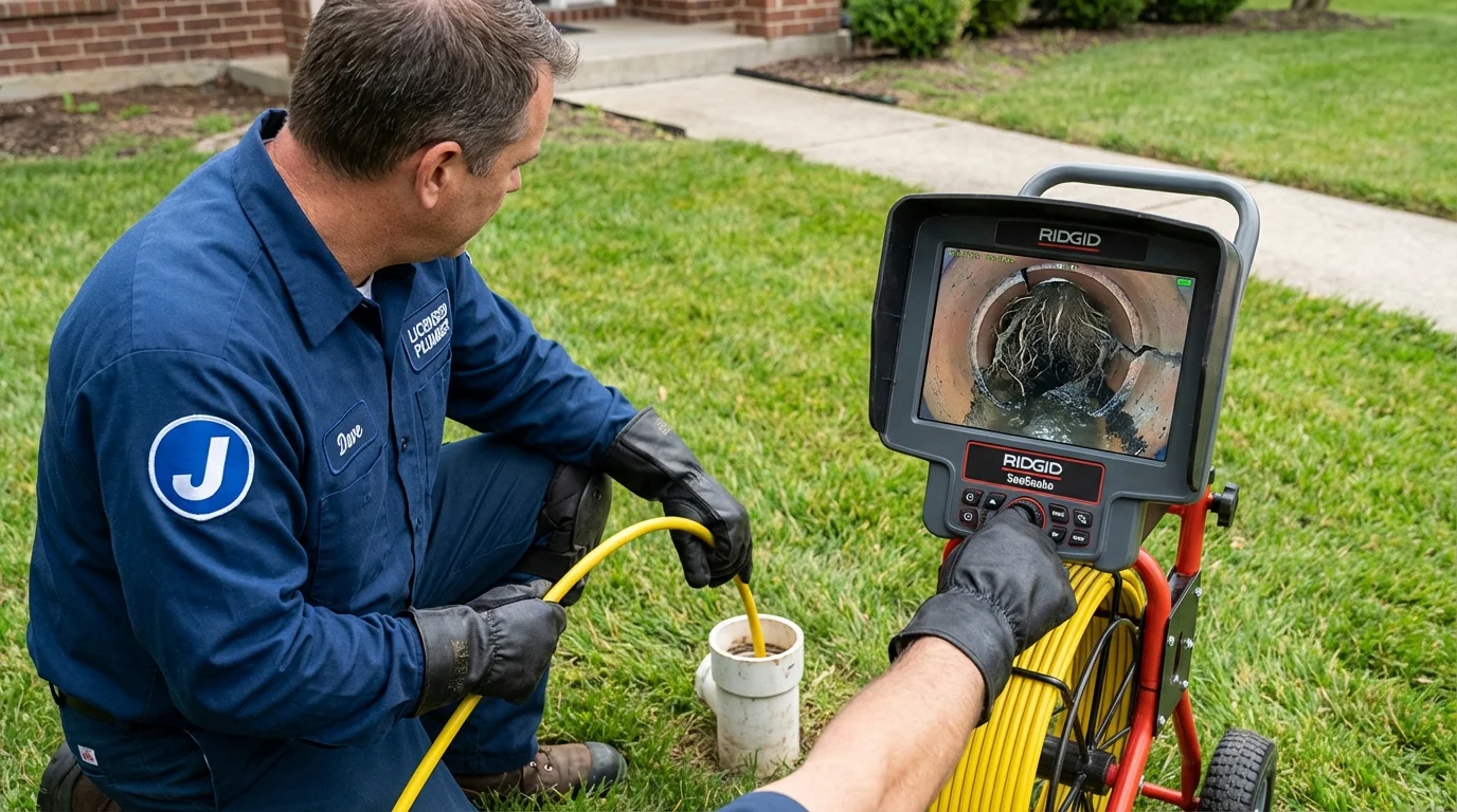 Sewer camera inspection being performed by Johns Plumbing LLC in Slayton